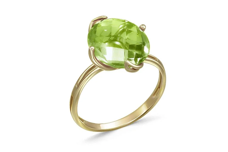 Кольцо из жёлтого золота с ситаллом