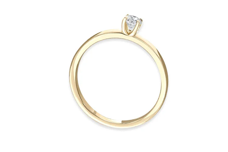 Кольцо из жёлтого золота с фианитом