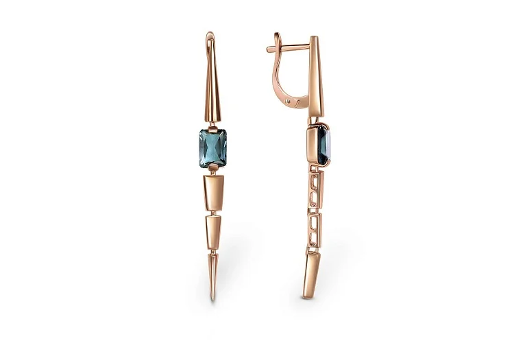 Серьги из красного золота с 2 топазами лондон