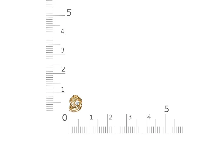 Подвеска Цветок из жёлтого золота с фианитом