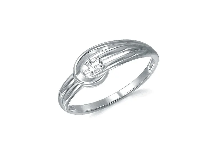 Кольцо из белого золота с фианитом