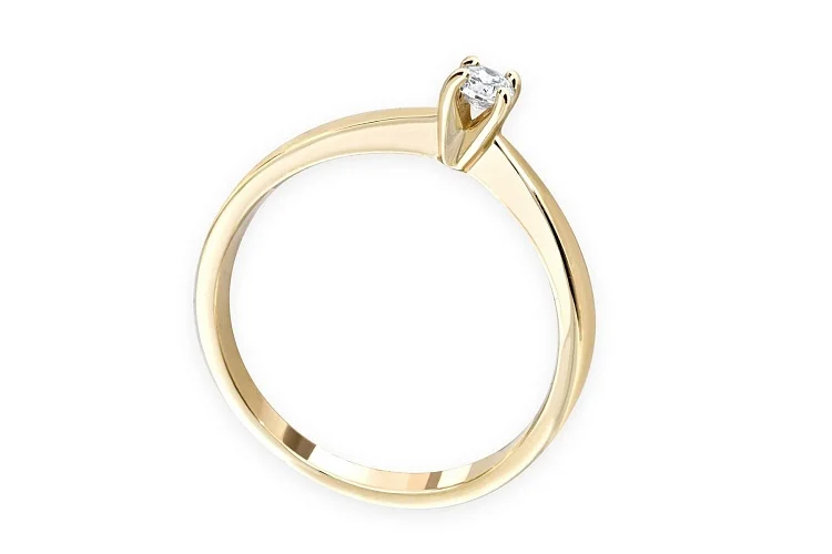 Кольцо из белого золота с выращенным бриллиантом