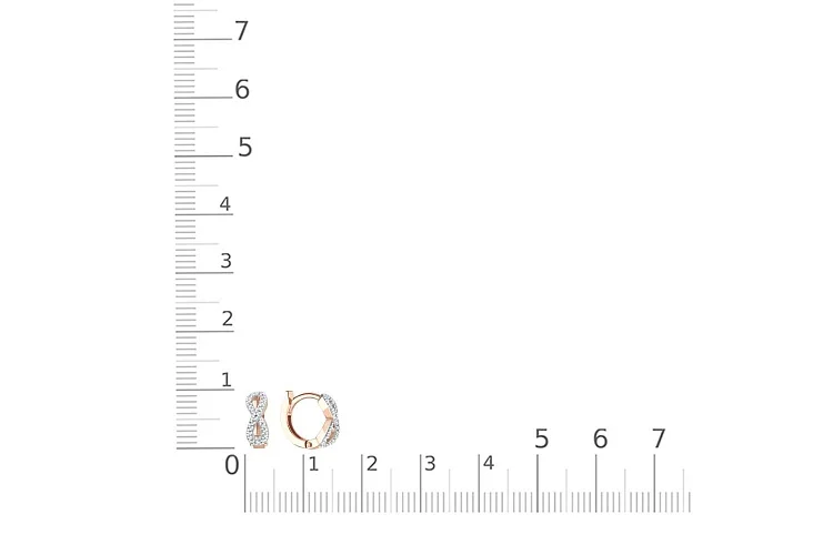 Серьги Бесконечность из красного золота с 48 фианитами