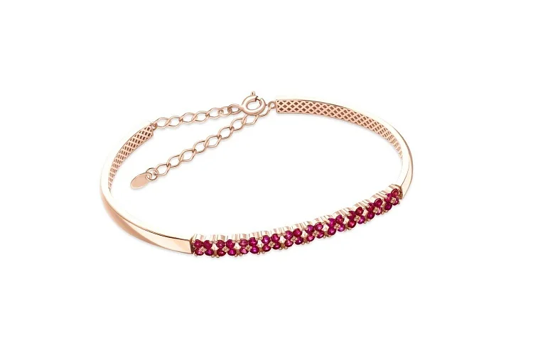 Браслет Цветок из красного золота с 40 рубинами