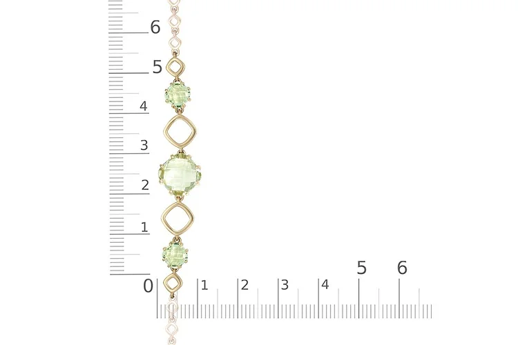 Браслет из жёлтого золота с 3 аметистами