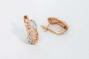 Серьги из красного золота без вставок