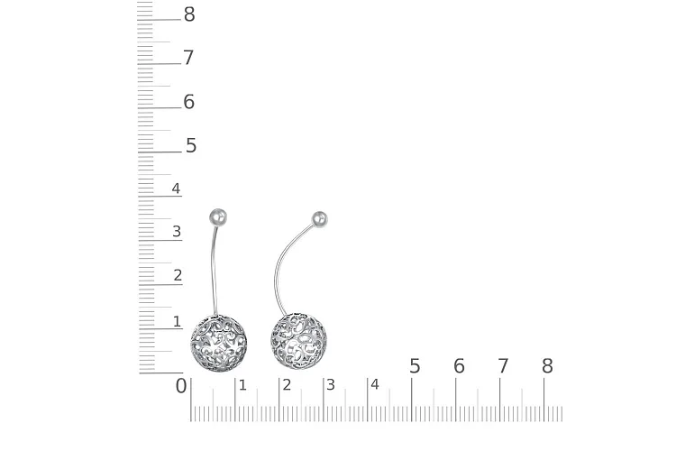 Серьги Шары из белого золота без вставок