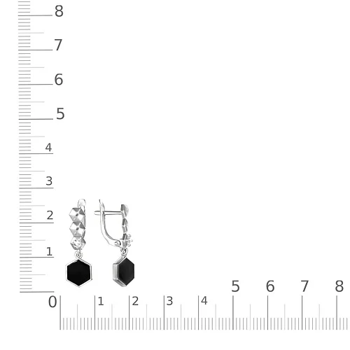 Серьги из белого золота с 2 фианитами