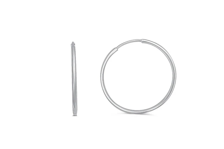 Серьги-конго из белого золота без вставок