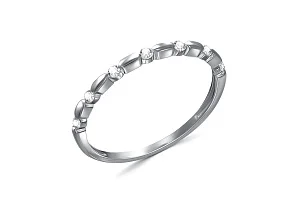 Кольцо Дорожка из белого золота с 7 фианитами