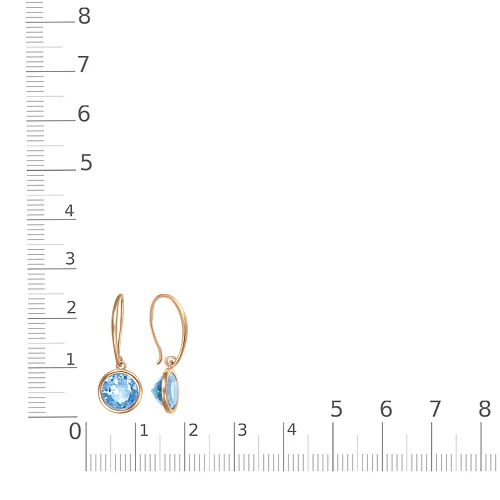 Серьги из красного золота с 2 топазами swiss