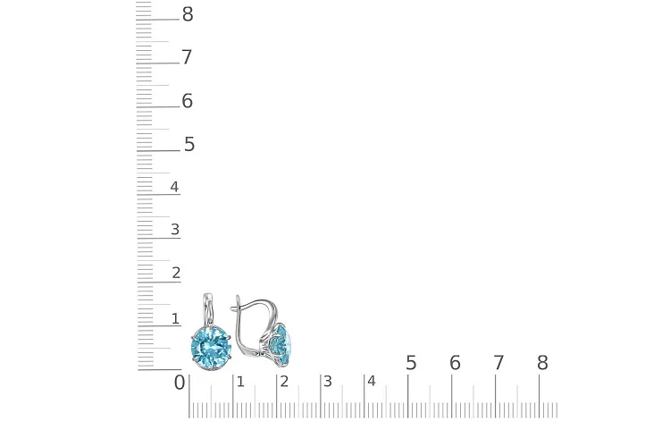 Серьги из белого золота с 2 ситаллами