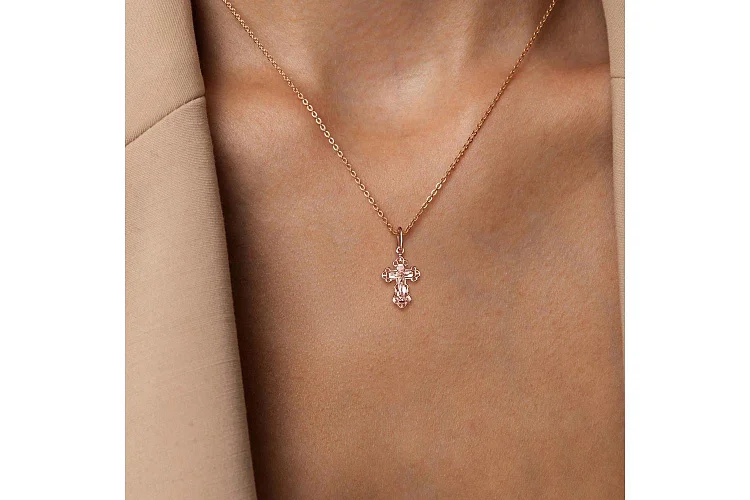 Крест из красного золота без вставок