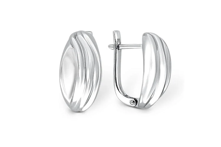 Серьги из белого золота без вставок