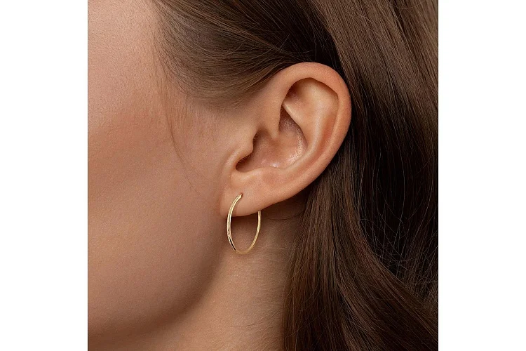 Серьги-конго из жёлтого золота без вставок