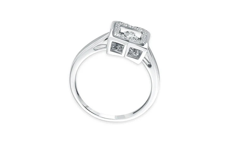 Кольцо Клевер из белого золота с 21 бриллиантами