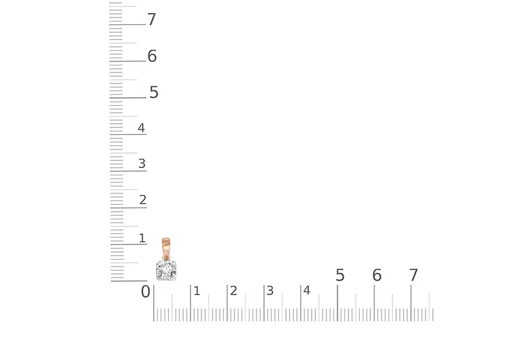 Подвеска Квадрат из красного золота с фианитом