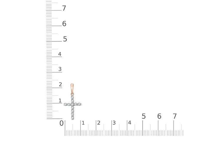 Подвеска Крест из красного золота с 11 бриллиантами