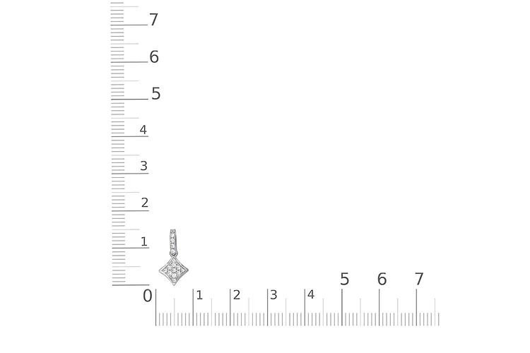 Подвеска Квадрат из белого золота с 17 фианитами