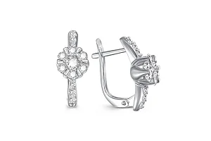 Серьги Малинки из белого золота с 26 бриллиантами