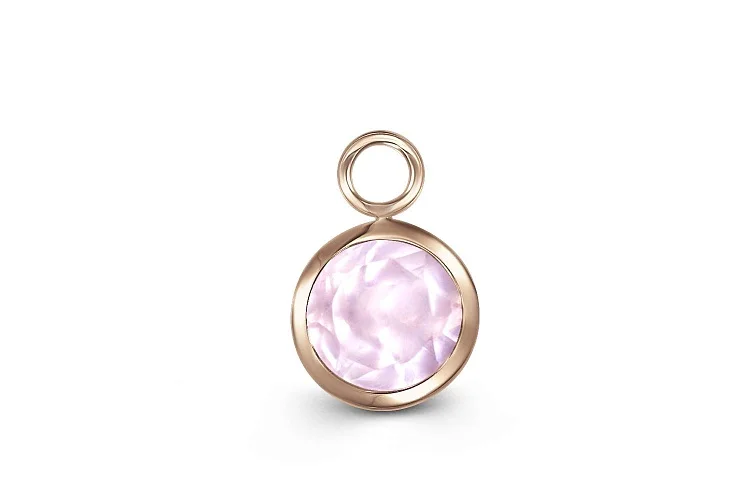 Подвеска серёг-трансформеров из красного золота с кварцем