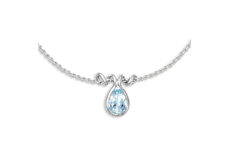 Колье из белого золота с топазом sky