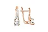 Серьги из красного золота с 16 кристаллами swarovski