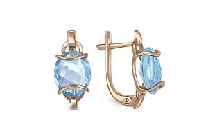 Серьги из красного золота с 2 топазами sky