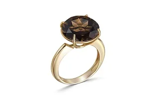 Кольцо из жёлтого золота с раухтопазом