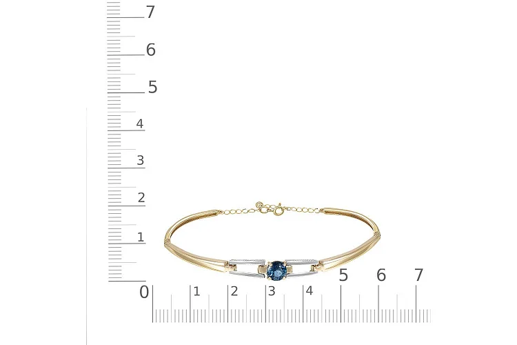 Браслет из жёлтого золота с корундом