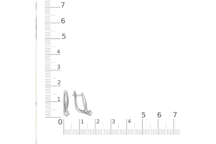 Серьги из белого золота с 2 бриллиантами