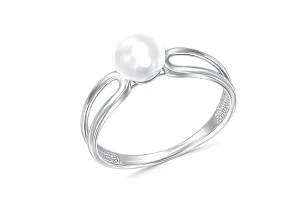 Кольцо из белого золота с жемчугом