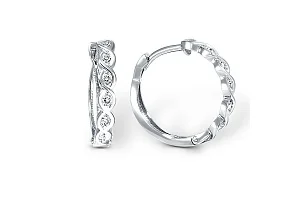 Серьги Дорожки из белого золота с 12 фианитами