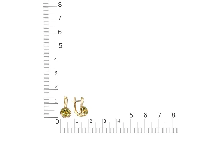 Серьги из жёлтого золота с 2 султанитами