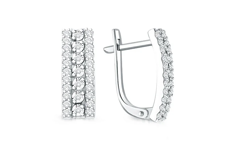 Серьги из белого золота с 58 бриллиантами