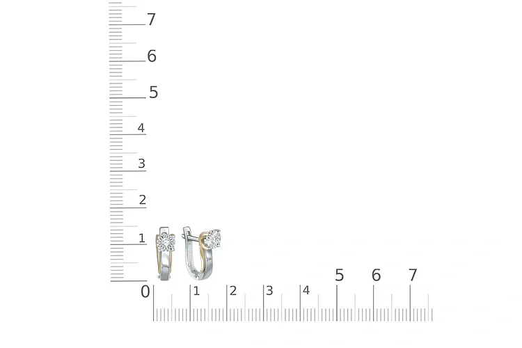 Серьги из белого золота с 2 бриллиантами