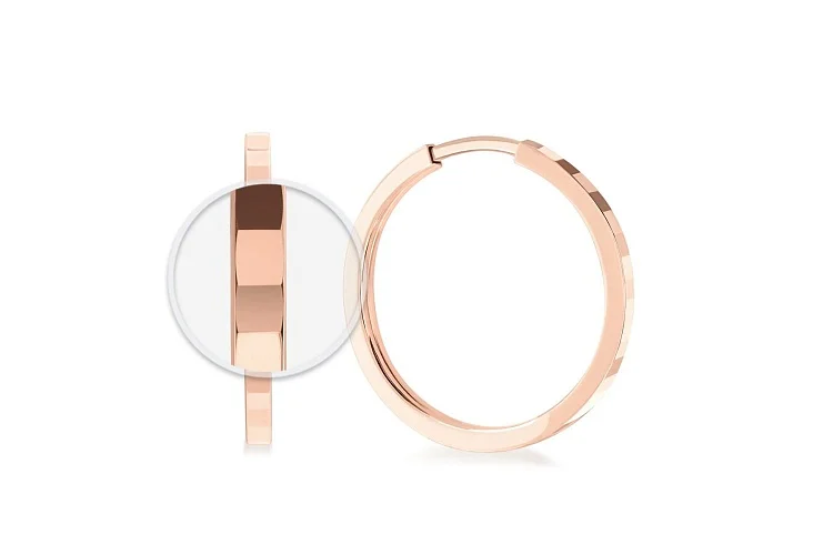 Серьги-конго из красного золота без вставок