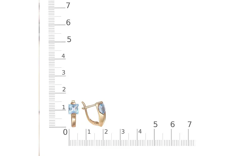 Серьги из красного золота с 2 топазами sky