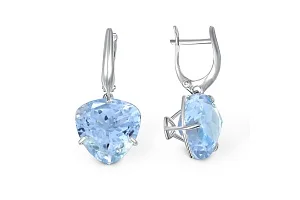 Серьги из белого золота с 2 топазами sky
