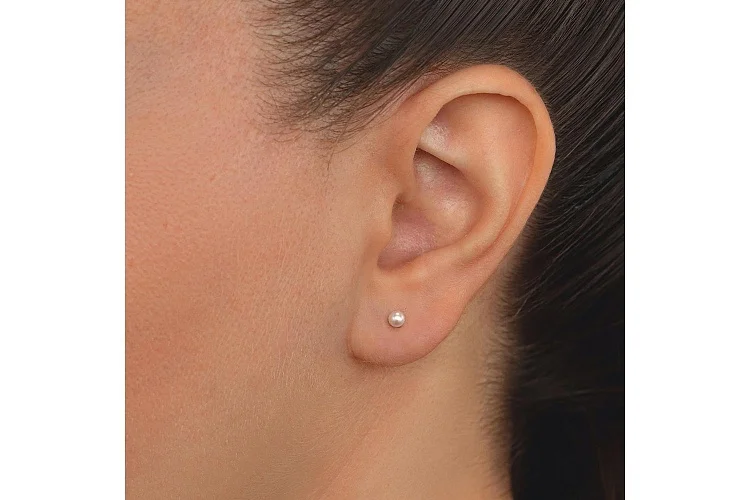 Серьги-пусеты из красного золота с 2 жемчужинами