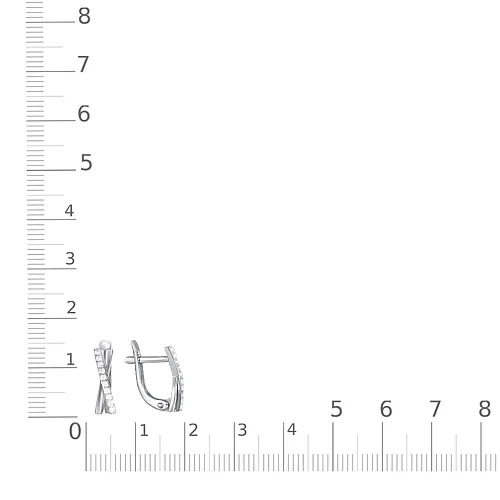 Серьги Дорожки из белого золота с 20 бриллиантами