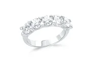Кольцо Дорожка из белого золота с 5 муассанитами