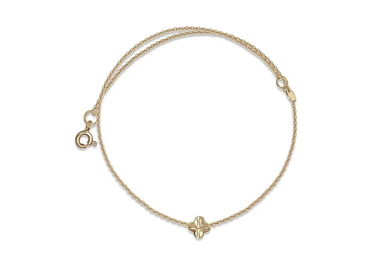 Колье Клевер из жёлтого золота без вставок