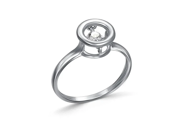 Кольцо из белого золота с фианитом