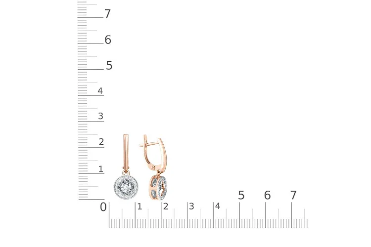 Серьги из красного золота с 34 бриллиантами