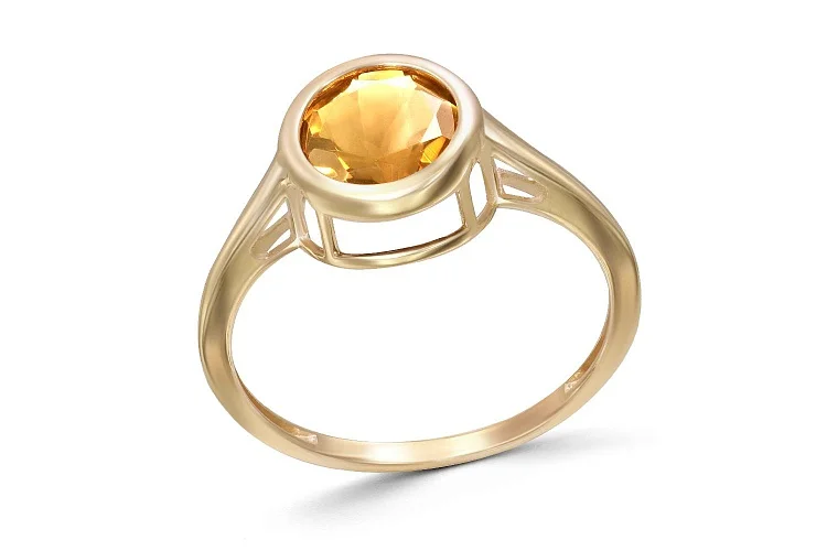 Кольцо из жёлтого золота с цитрином