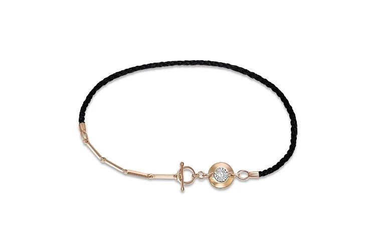 Браслет из красного золота с бриллиантом