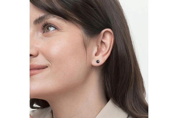 Серьги-пусеты из красного золота с 2 жемчужинами