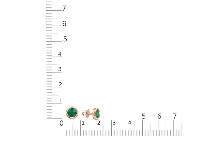 Детские серьги-пусеты из красного золота с 2 агатами