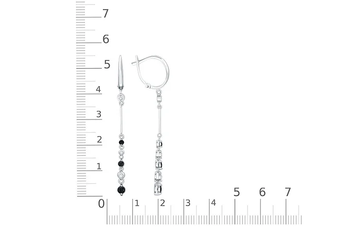 Серьги из белого золота с 12 фианитами